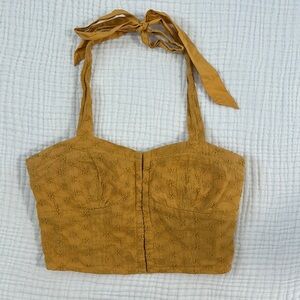 American Eagle Outfitters Mustard Crop Top